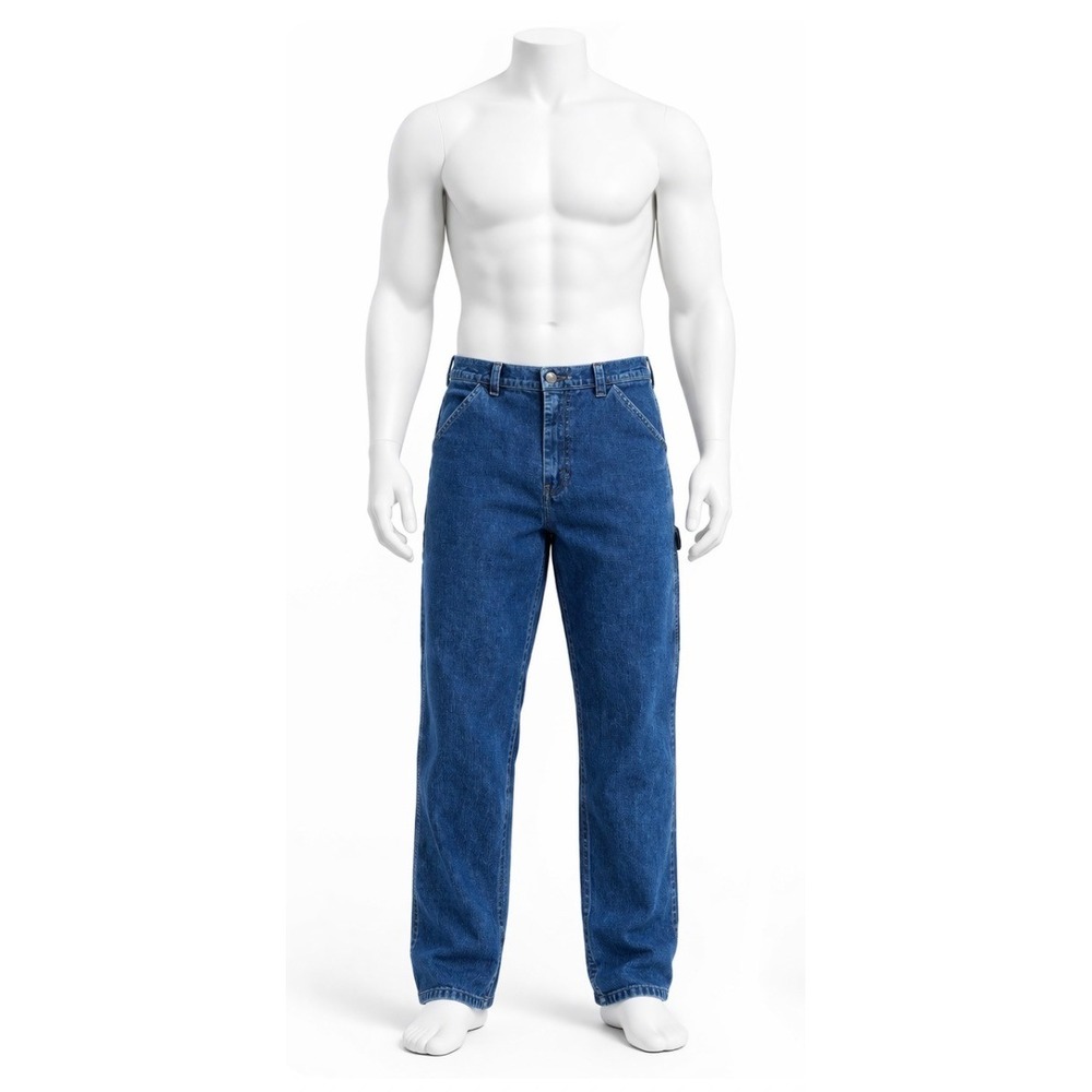 Wrangler Carpenter Jeans Mens 40x30 Blue Denim Work Pants Straight Leg
